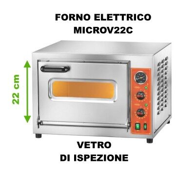 MICROV22C Electric pizza oven with chamber height 22 cm, stainless steel frame. - Fimar