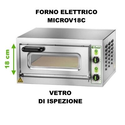 MICROV18C Electric pizza oven chamber height 18 cm, stainless steel frame. - Fimar