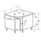 Stainless steel corner cabinet table 90x60 cm - Forcar Inox