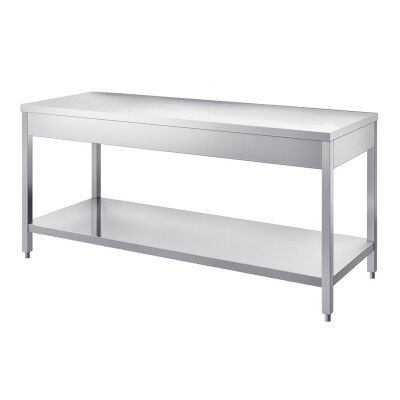Neutral stainless steel table, depth 60 cm, without splashback - Forcar