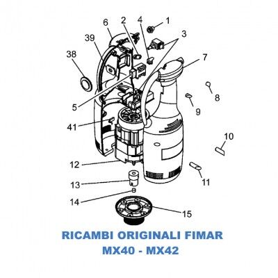 Exploded for spare parts for Fimar Mixer MX40 - MX42 - Fimar