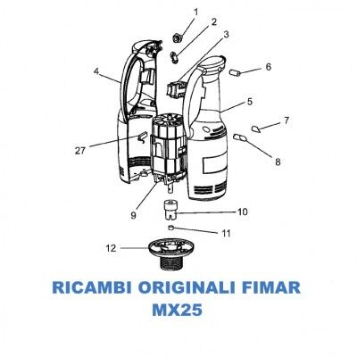 Exploded views spare parts for Mixer Fimar MX25 - Fimar