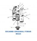 Exploded view spare parts for Fimar MX25 Mixer