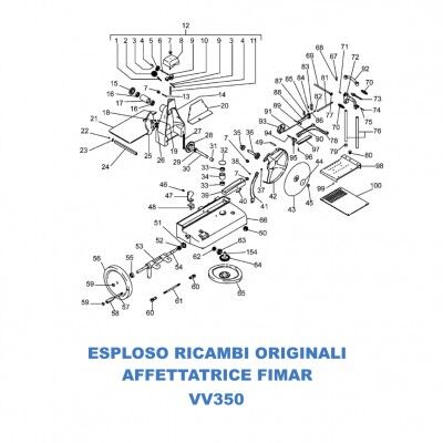 Exploded spare parts for Fimar flywheel slicer VV350 - Fimar
