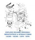 Esploso spare parts for Fimar 12CNS - 18CNS - 12FN - 18FN spiral mixers