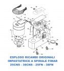 Exploded view of spare parts for Fimar 25CNS - 38CNS - 25FN - 38FN spiral mixers