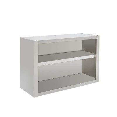 Stainless steel open wall unit. Width from 60 to 200 cm -