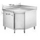 Stainless steel corner cabinet table, 100x70 cm, with splashback - Forcar Inox