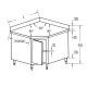 Stainless steel corner cabinet table, 100x70 cm, with splashback - Forcar Inox