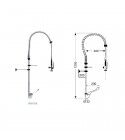 Shower group with single-hole mixer with clinical lever height 1200. GDO120L