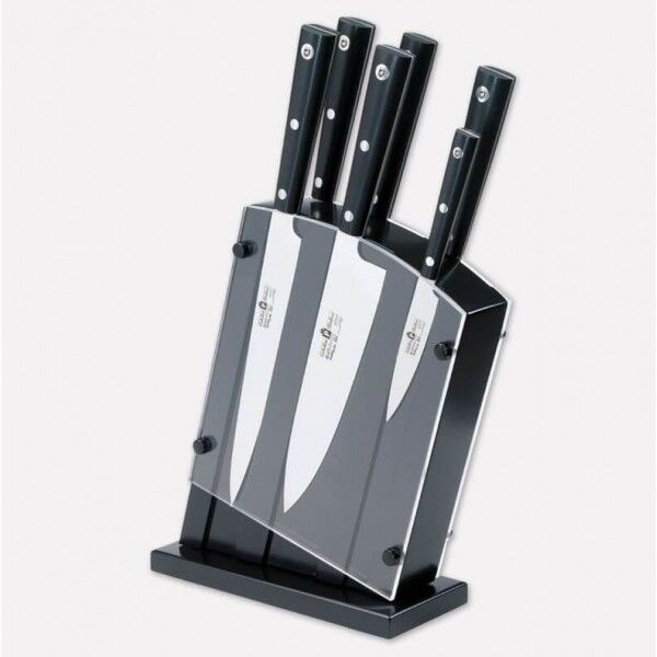 Ceppo in plexiglass con set di 6 coltelli linea Sushi. 3330 - Coltellerie Paolucci