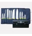 Nylon chef's roll-up pouch with 13 knife set imperial line.