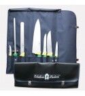 Nylon chef's roll pouch with 7 knife set imperial line. 4994