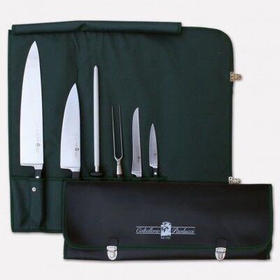 Retractable bag for cook with set of 5 knives tinder Master Chef line. 3994 - Coltellerie Paolucci