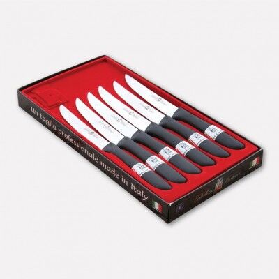 Confezione 6 coltelli da bistecca con lama inox e manico in nylon. 1710