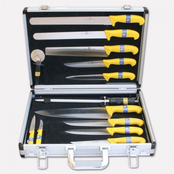Valigia per cuoco in alluminio con set di 13 coltelli linea millennium3.  1671 - Bianchi - Attrezzature per la ristorazione