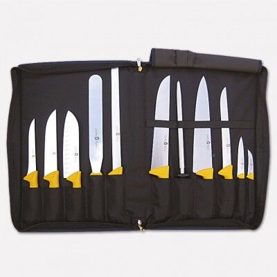 Bag with handle for cook in nylon with set of 11 knives line Millennium3. 3993 - Coltellerie Paolucci