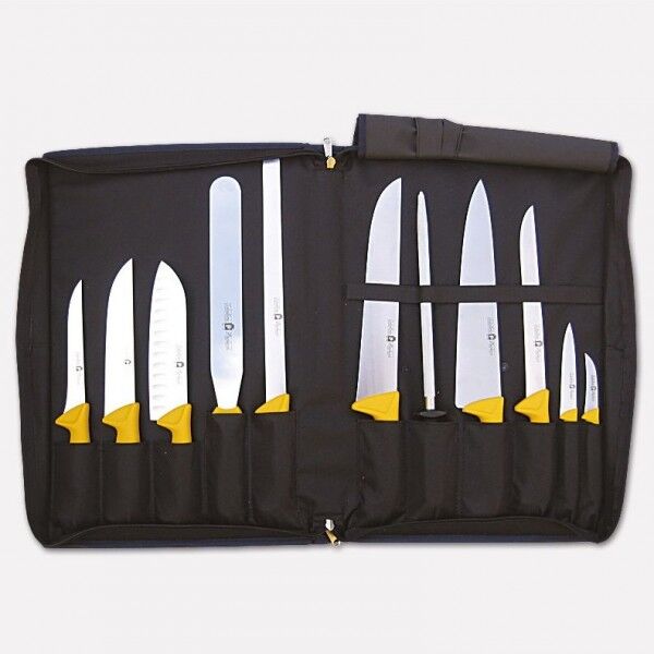 Nylon chef handle bag with set of 11 knives Millennium3 line. 3993 - Coltellerie Paolucci