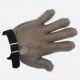 Stainless steel 5 finger glove with strap, Various sizes available. 9000 - Paolucci Cutlery