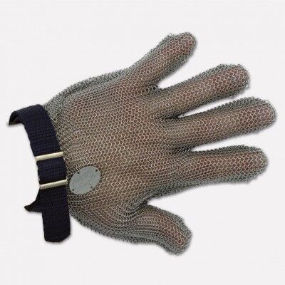 Stainless steel glove 5 fingers with strap, Various sizes available. 9000 - Coltellerie Paolucci